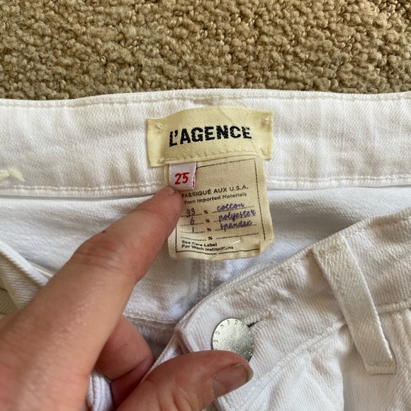 L’Agence Kendra crop flare raw hem jeans white - Picture 3 of 5